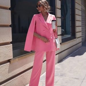 Pink cape suit